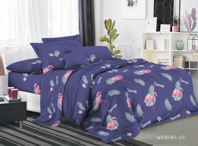 Постельное белье бязь 3D PREMIUM двуспальное Flamingos | Двуспальный комплект 1951260820 фото