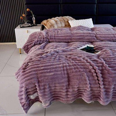 Бамбукове покривало плед у смужку Королівський шарпей євро 200х230 Colorful Home рожевий (8) 2129637327 фото