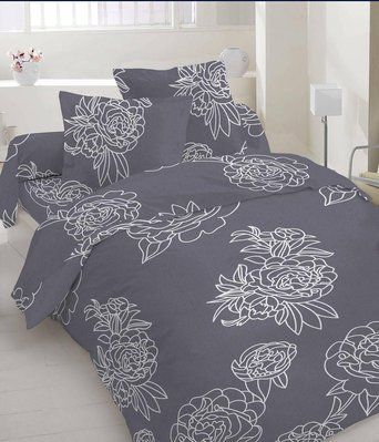 Постільна білизна бязь GOLD LUX євро Rose on grey | Євро комплект 2022434615 фото