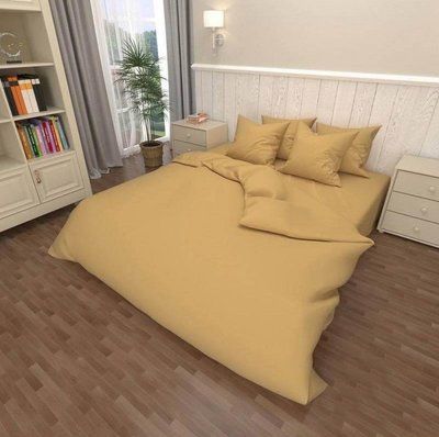 Постільна білизна бязь GOLD LUX однотонна двоспальна гірчична | Двоспальний комплект 1726316048 фото