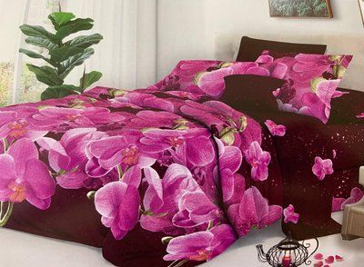 Постільна білизна бязь 3D PREMIUM полуторна Orchid | Полуторний комплект 1904299687 фото