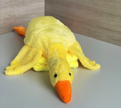 Игрушка подушка плед 3 в 1 Гусь обнимусь желтый 90 см 2065369140 фото
