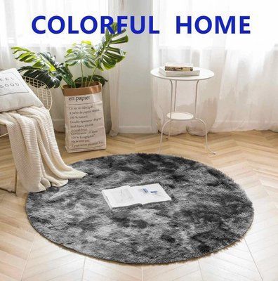 Коврик прикроватный круглый мягкий Colorful Home диаметр 100 см графитовый 1529453827 фото