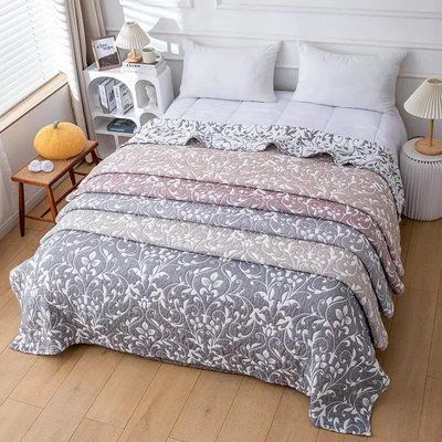 Покрывало плед простынь c муслина евро Colorful Home 200X230 муслиновое Листочки (ассортимент) 2196009945 фото