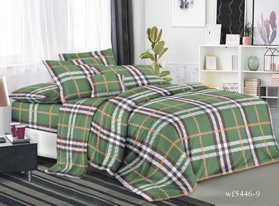 Постельное белье бязь 3D PREMIUM двуспальное Stripes green | Двуспальный комплект 1950970754 фото