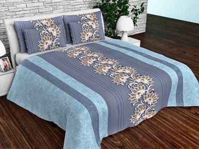 Постільна білизна бязь GOLD LUX полуторна Viola (blue) | Полуторний комплект 1647900606 фото