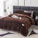 Велюровое постельное белье плюш микрофибра евро Соты Colorful Home 200х230 шоколадное 2094557743 фото 1