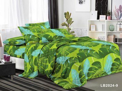 Постільна білизна бязь 3D PREMIUM євро Leaf | Євро комплект 1646449332 фото